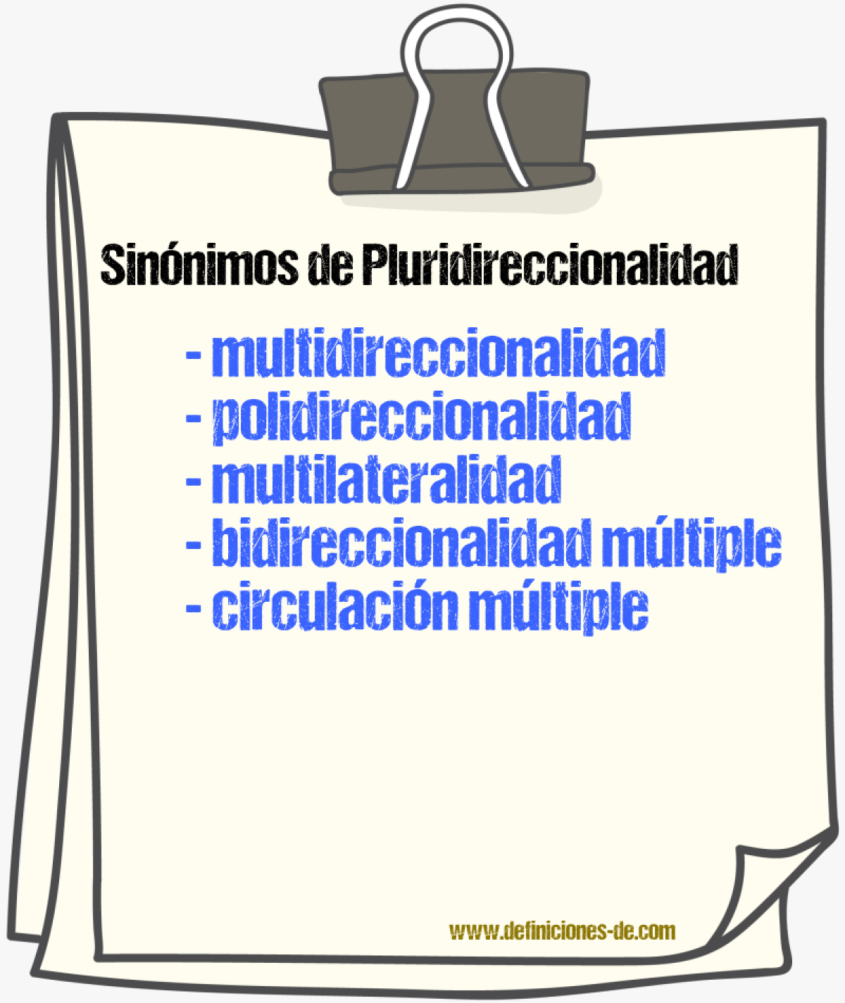 Sinónimos de pluridireccionalidad