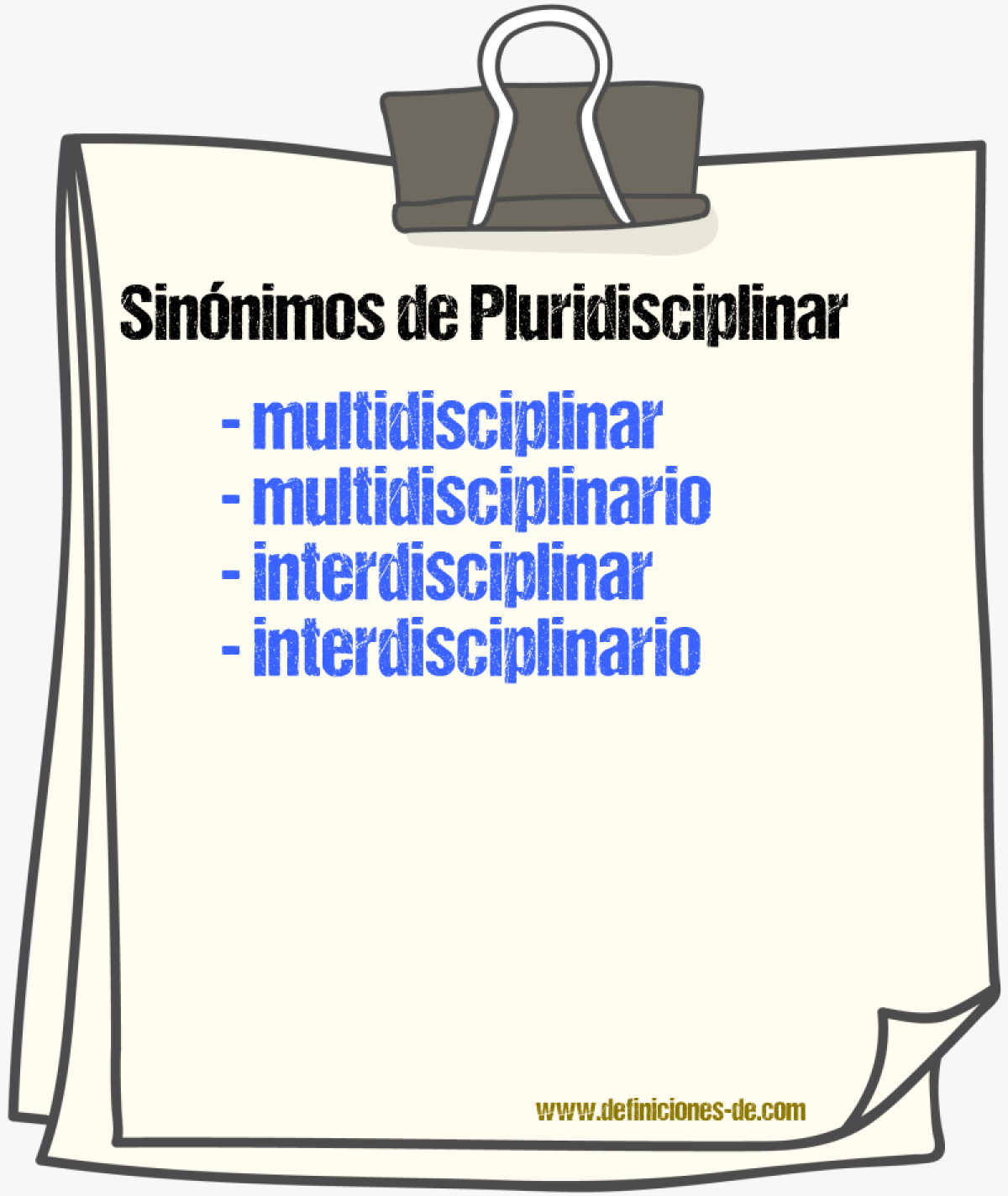 Sinónimos de pluridisciplinar