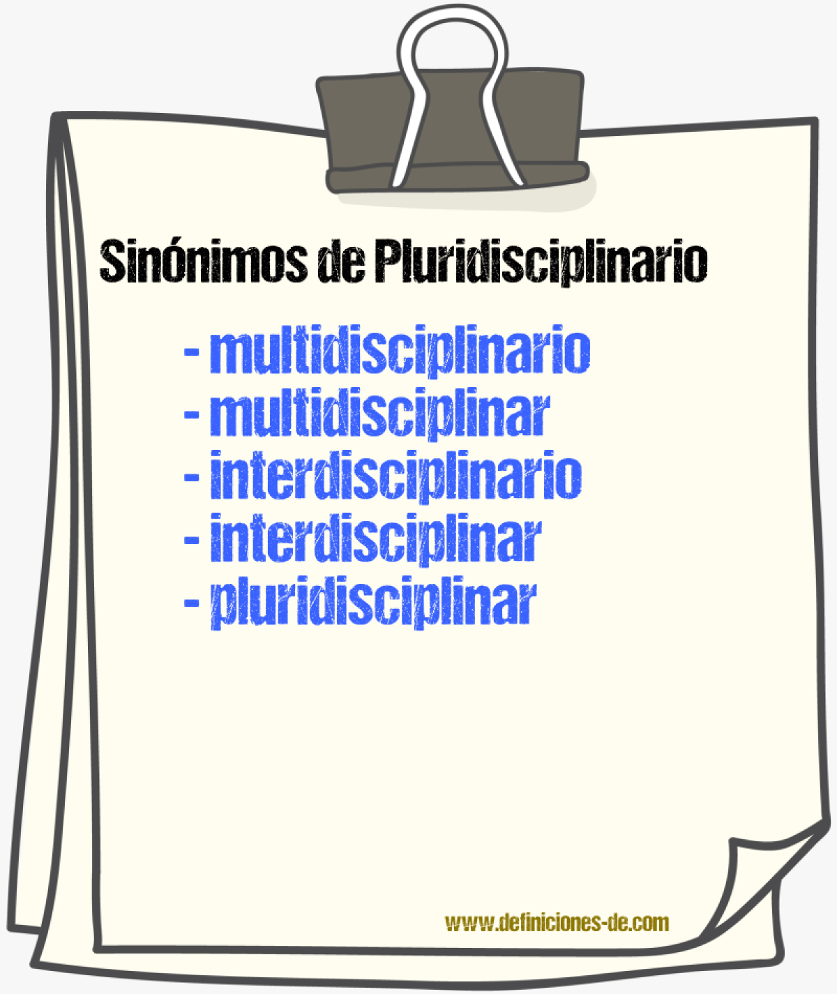 Sinónimos de pluridisciplinario