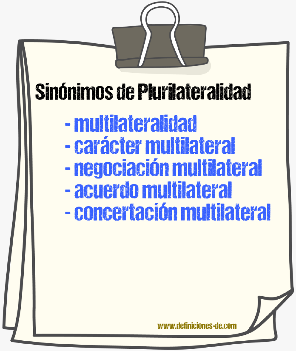 Sinónimos de plurilateralidad