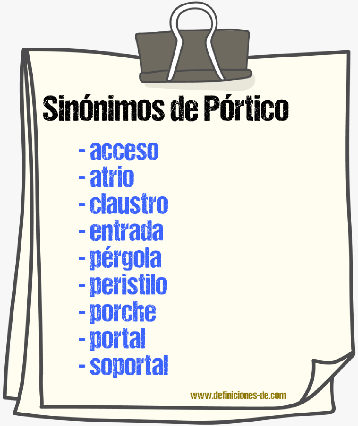 Sinnimos de prtico