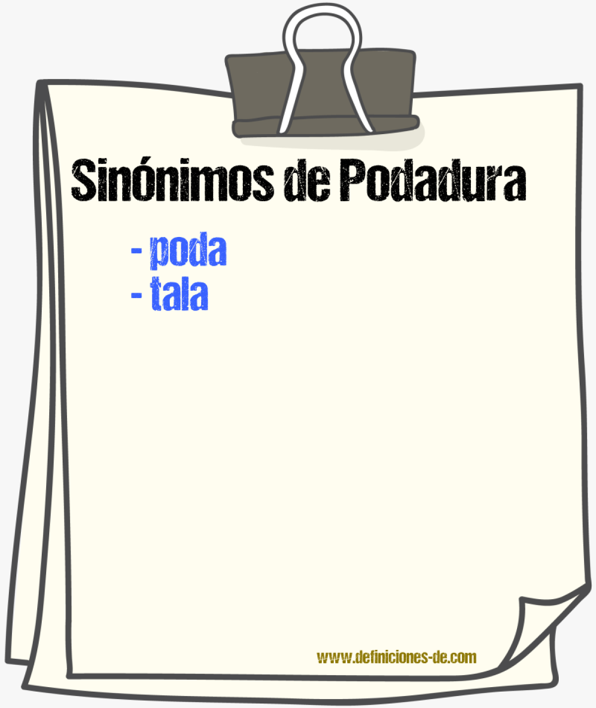 Sinnimos de podadura