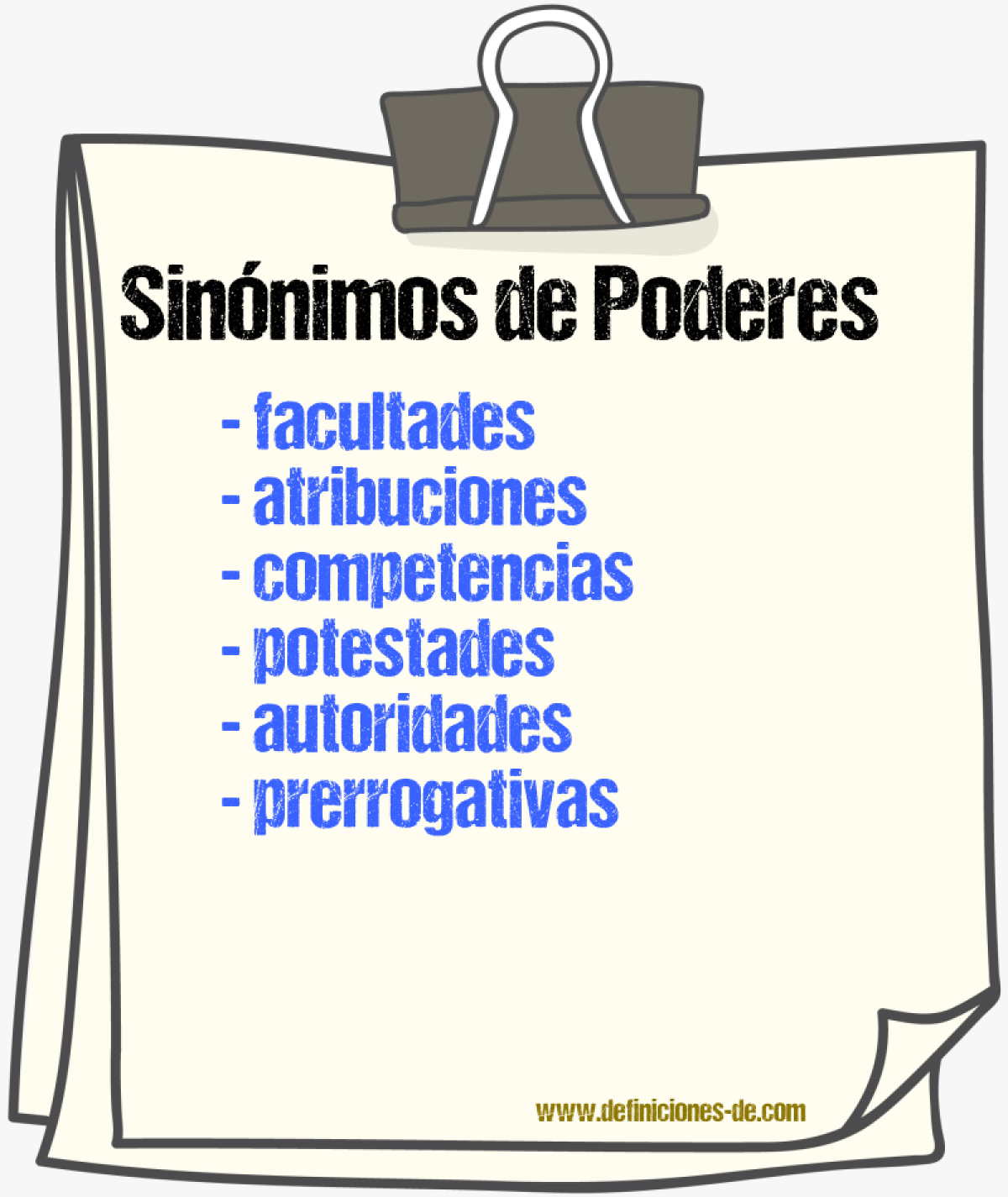 Sinónimos de poderes