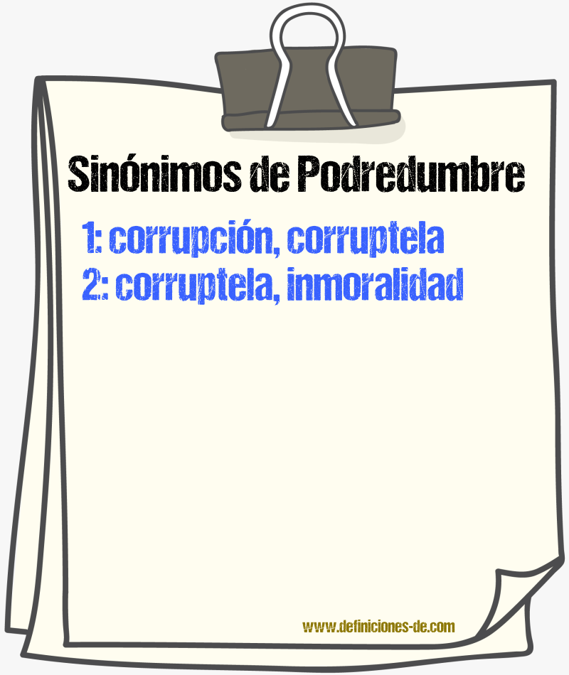 Sinnimos de podredumbre