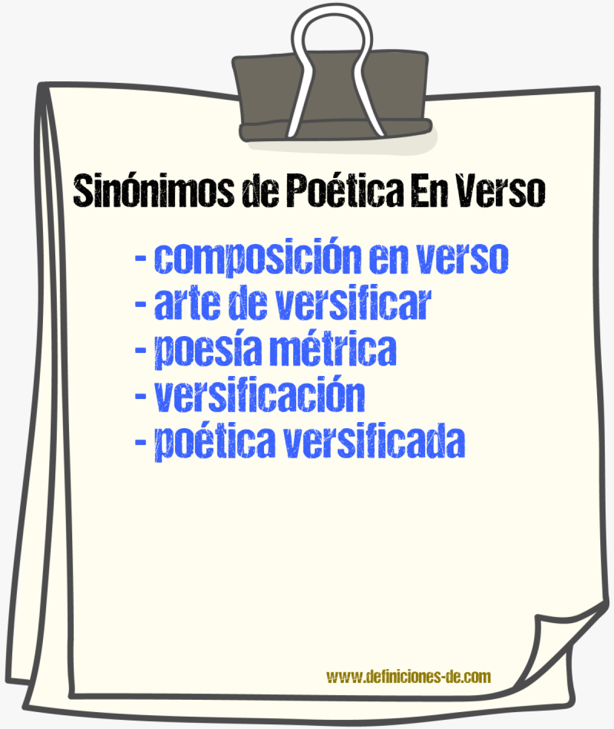 Sinónimos de poética en verso