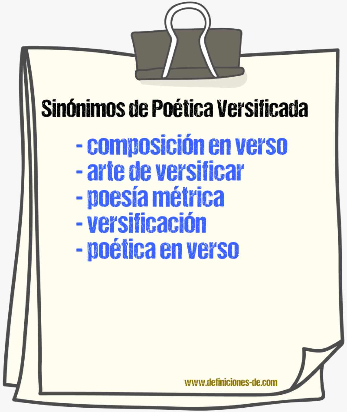 Sinónimos de poética versificada
