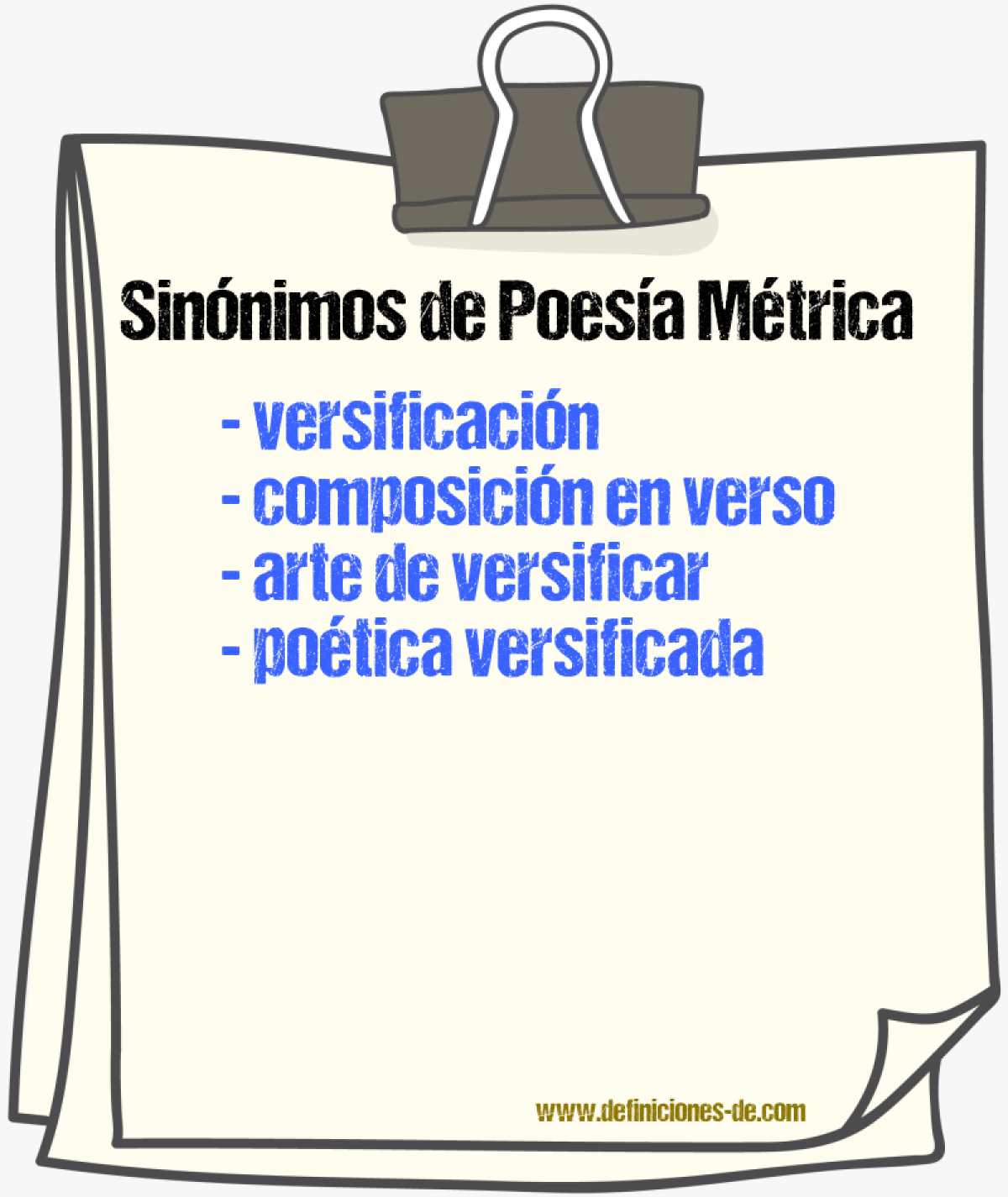Sinónimos de poesía métrica