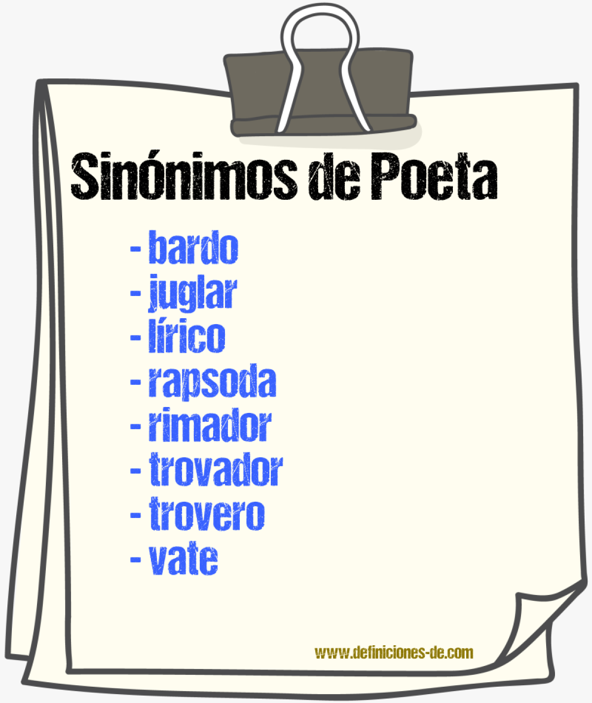 Sinnimos de poeta