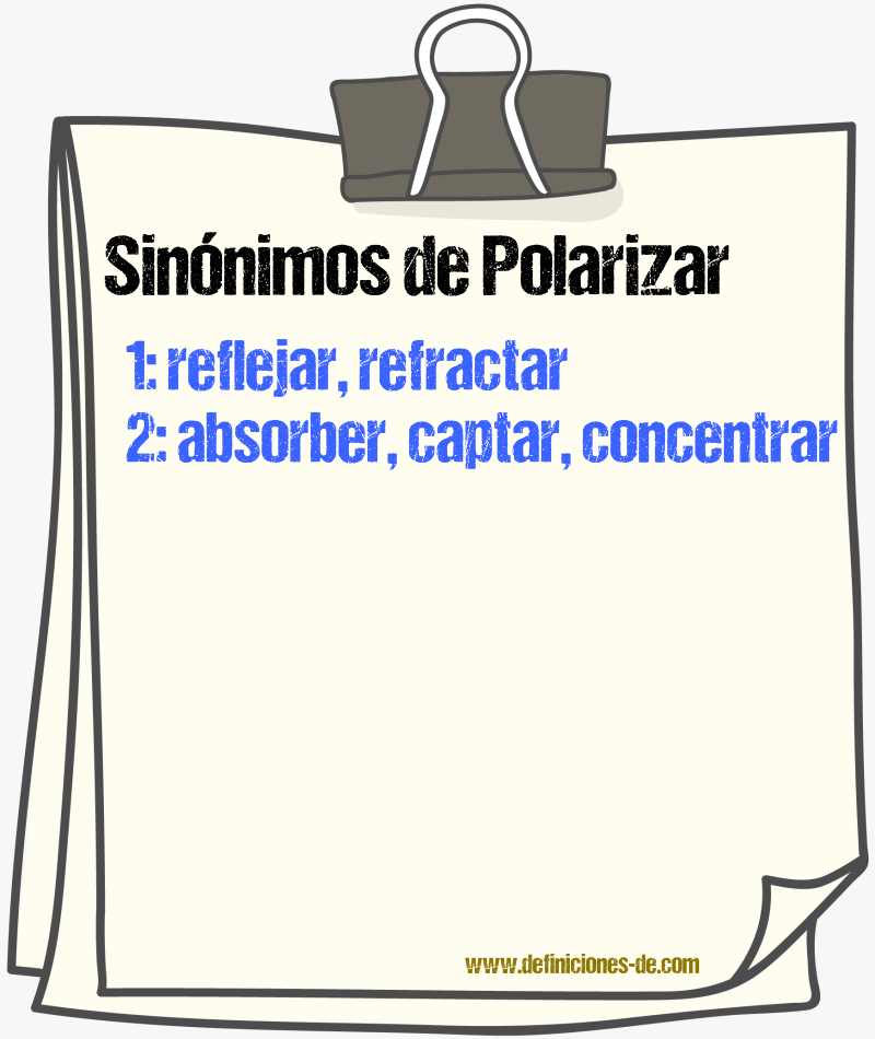 Sinnimos de polarizar