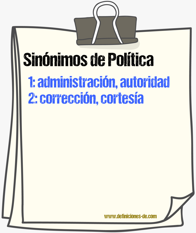 Sinnimos de poltica