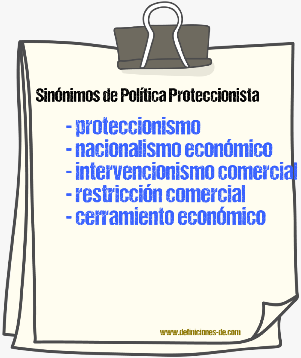 Sinónimos de política proteccionista