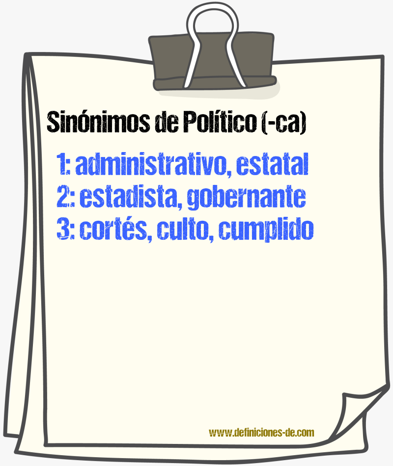 Sinnimos de poltico