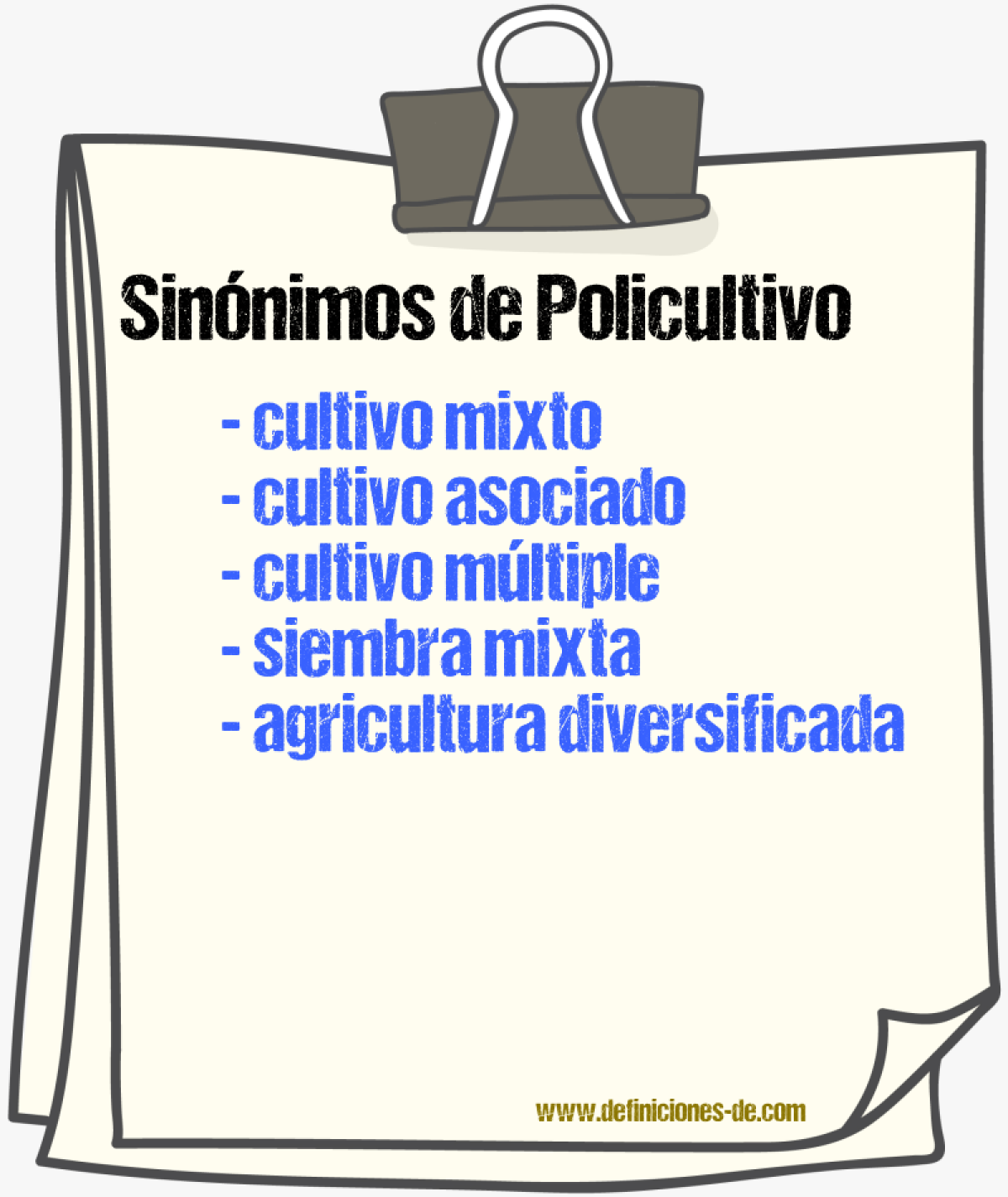 Sinónimos de policultivo