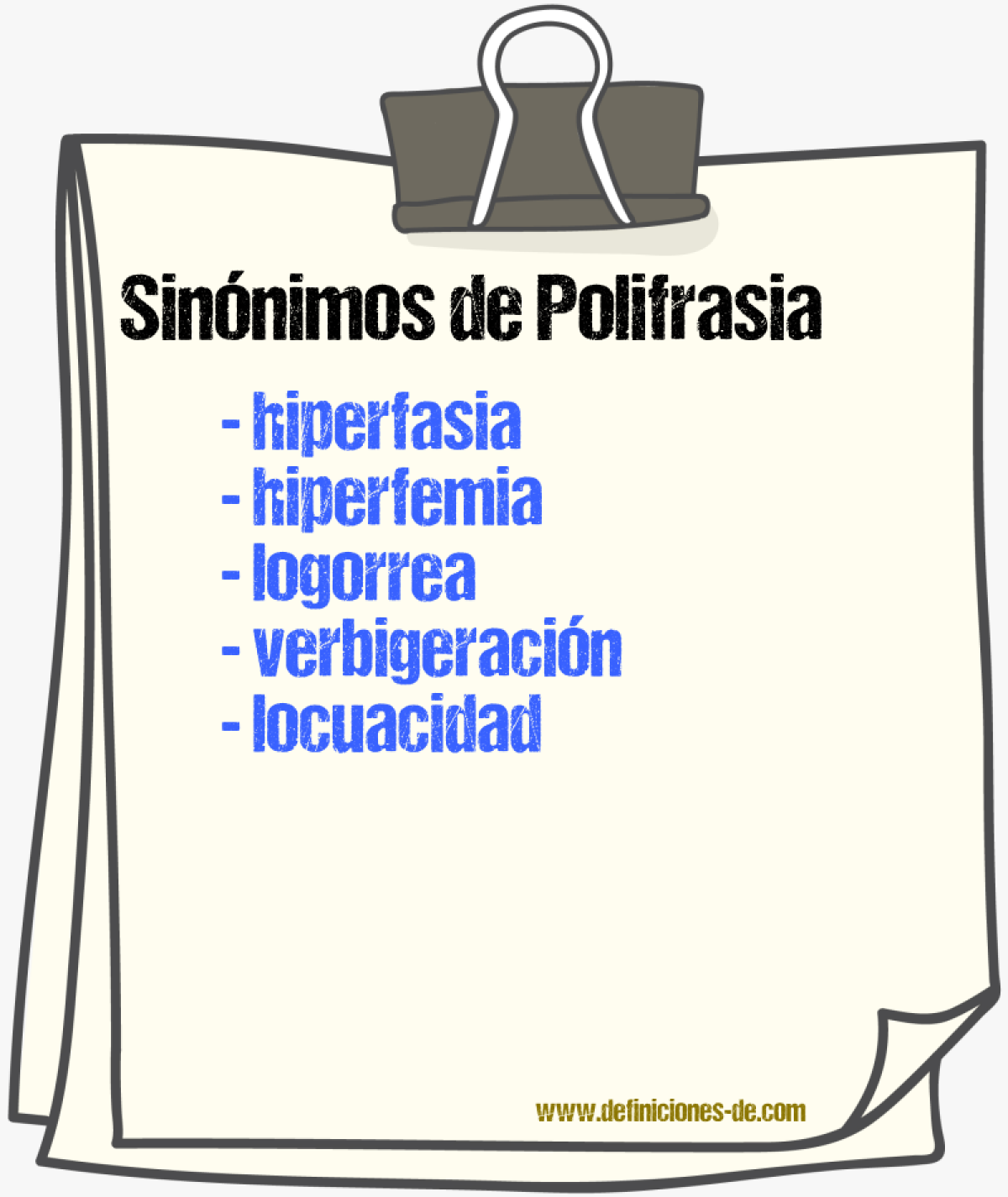 Sinnimos de polifrasia