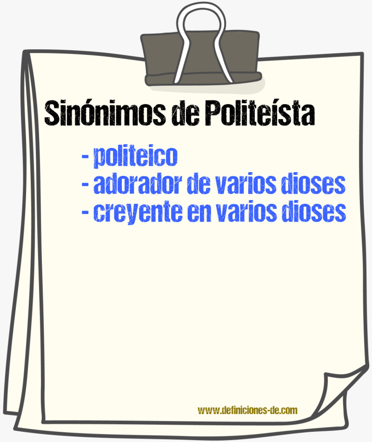 Sinónimos de politeísta