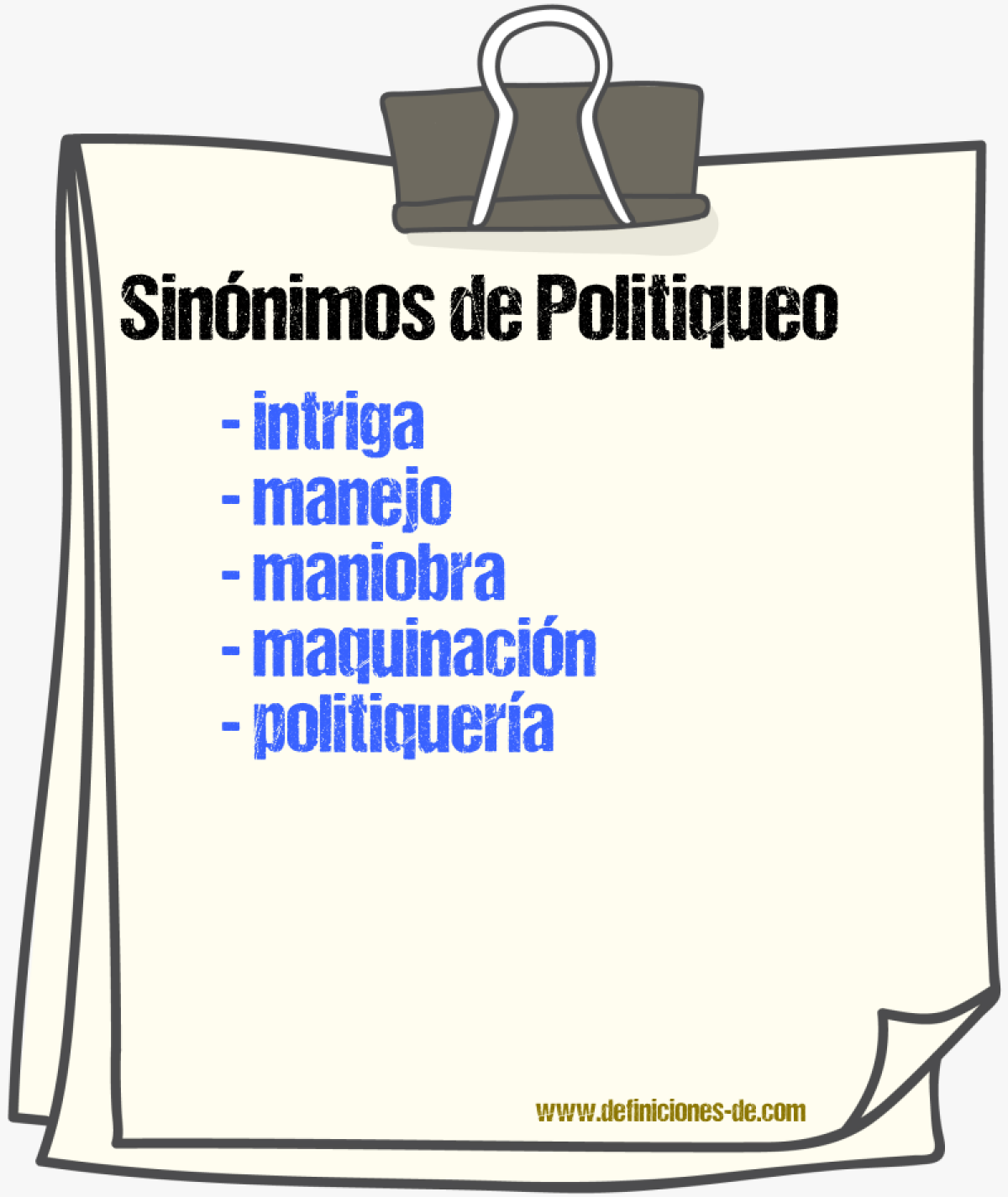 Sinnimos de politiqueo