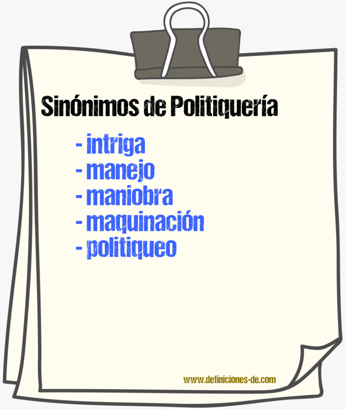 Sinnimos de politiquera