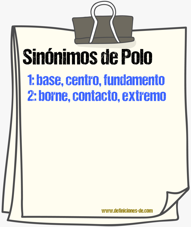 Sinnimos de polo