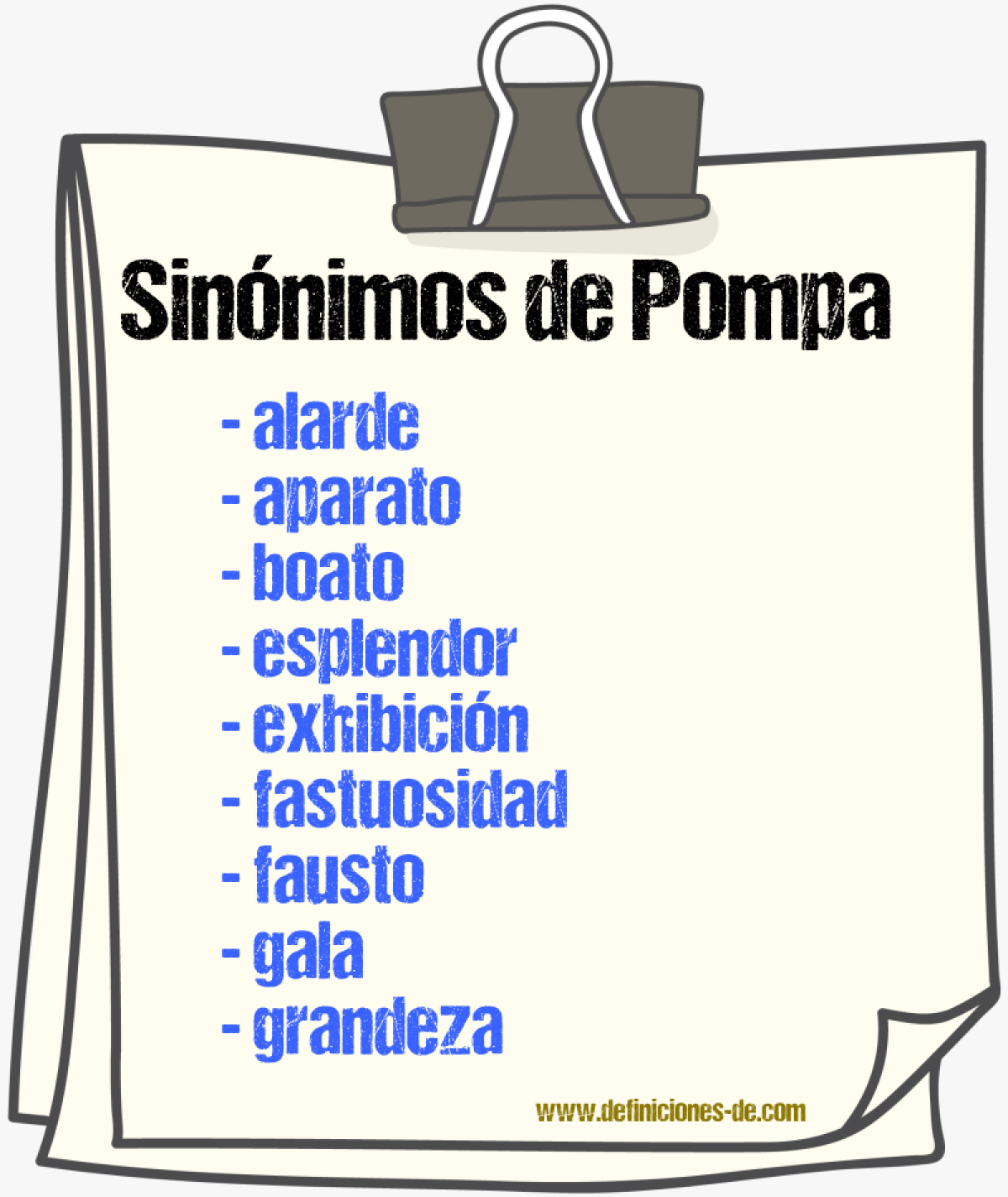 Sinnimos de pompa