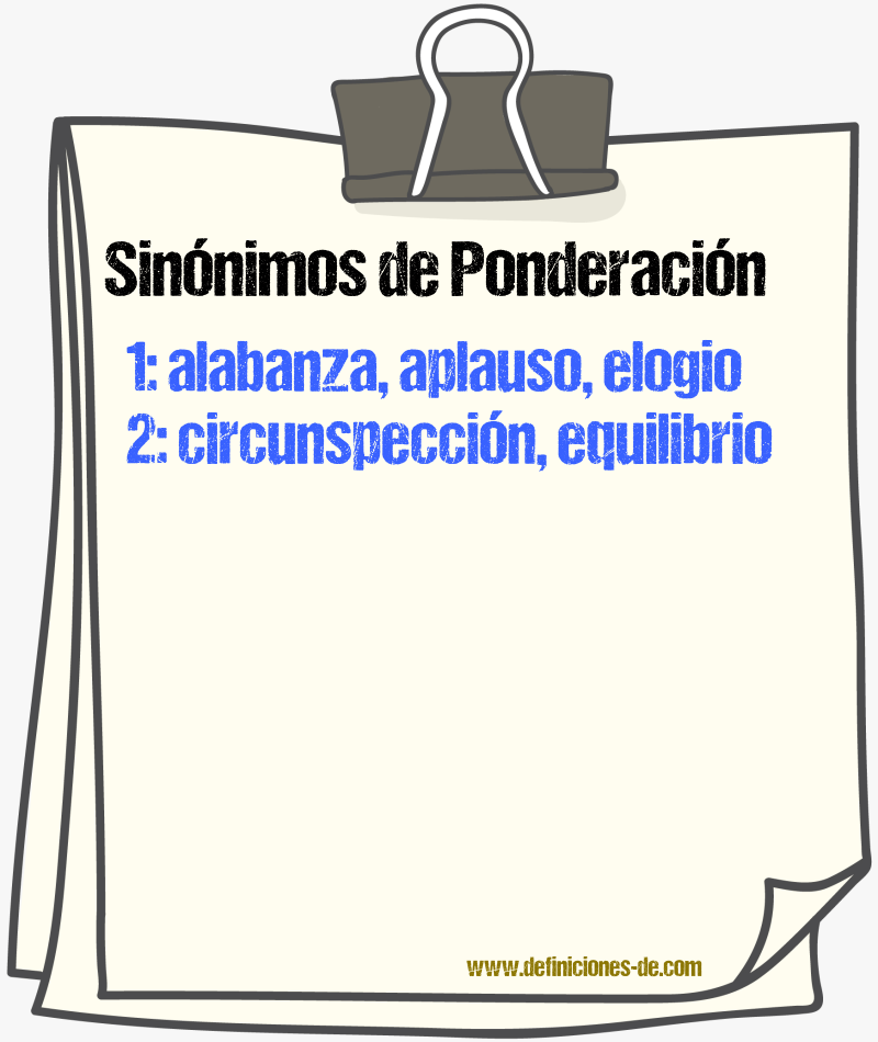 Sinnimos de ponderacin