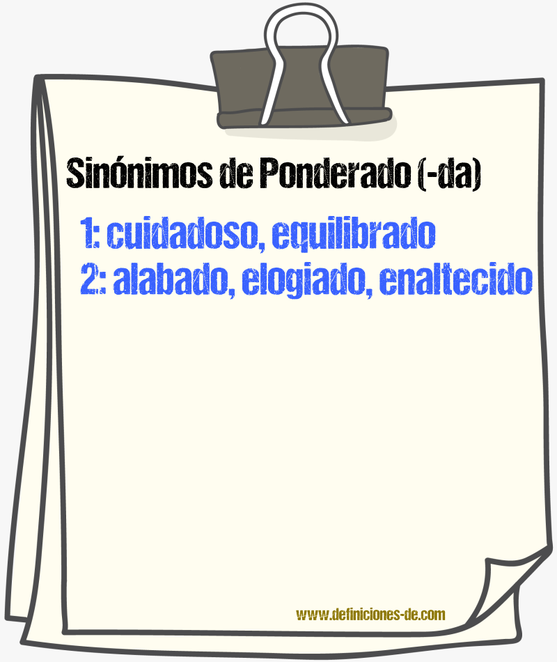 Sinnimos de ponderado