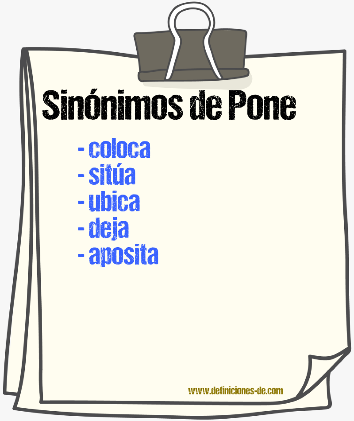 Sinónimos de pone