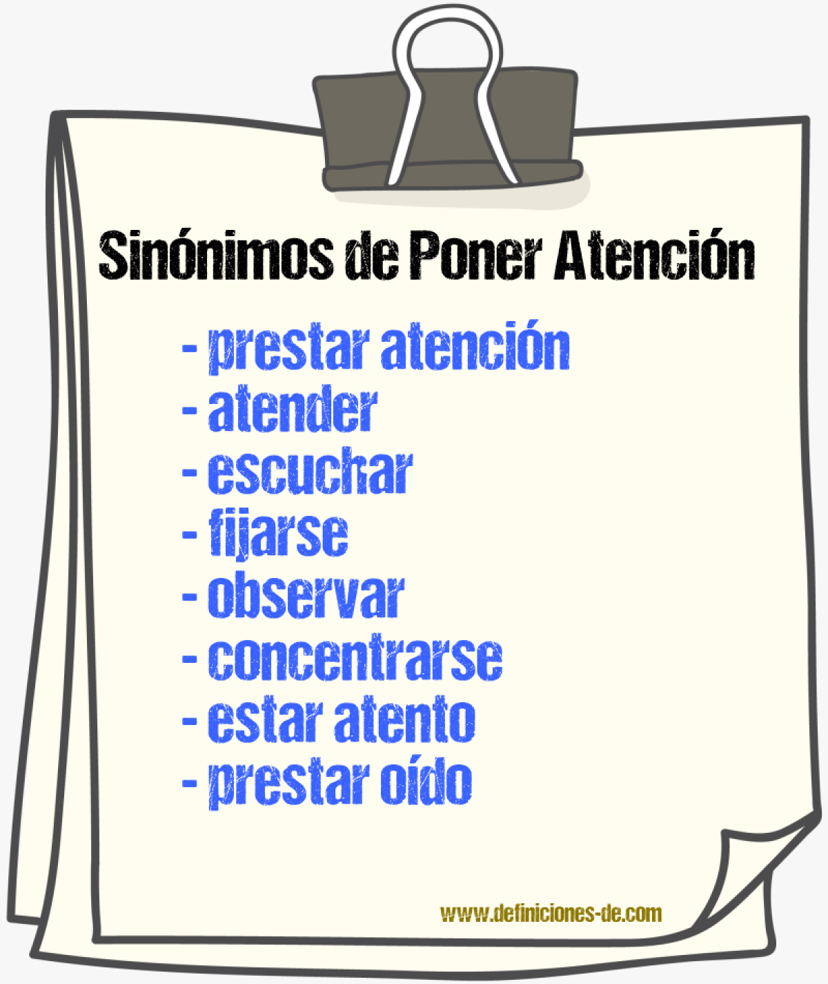 Sinónimos de poner atención