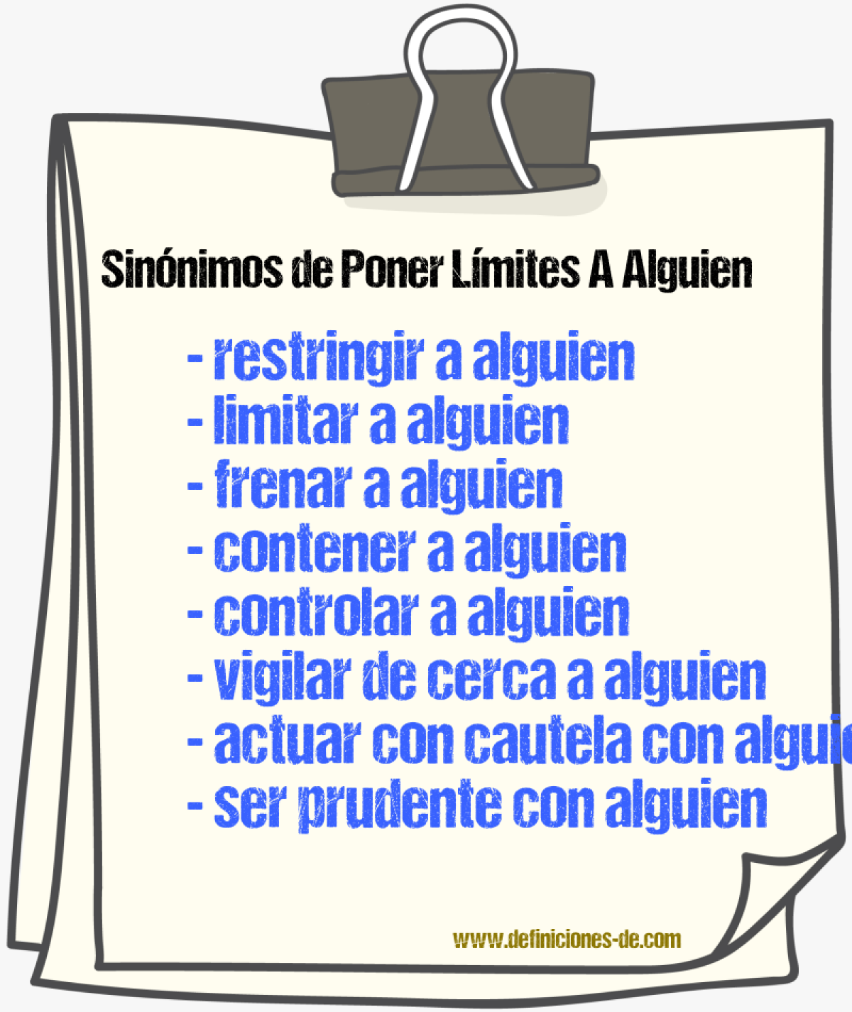 Sinónimos de poner límites a alguien