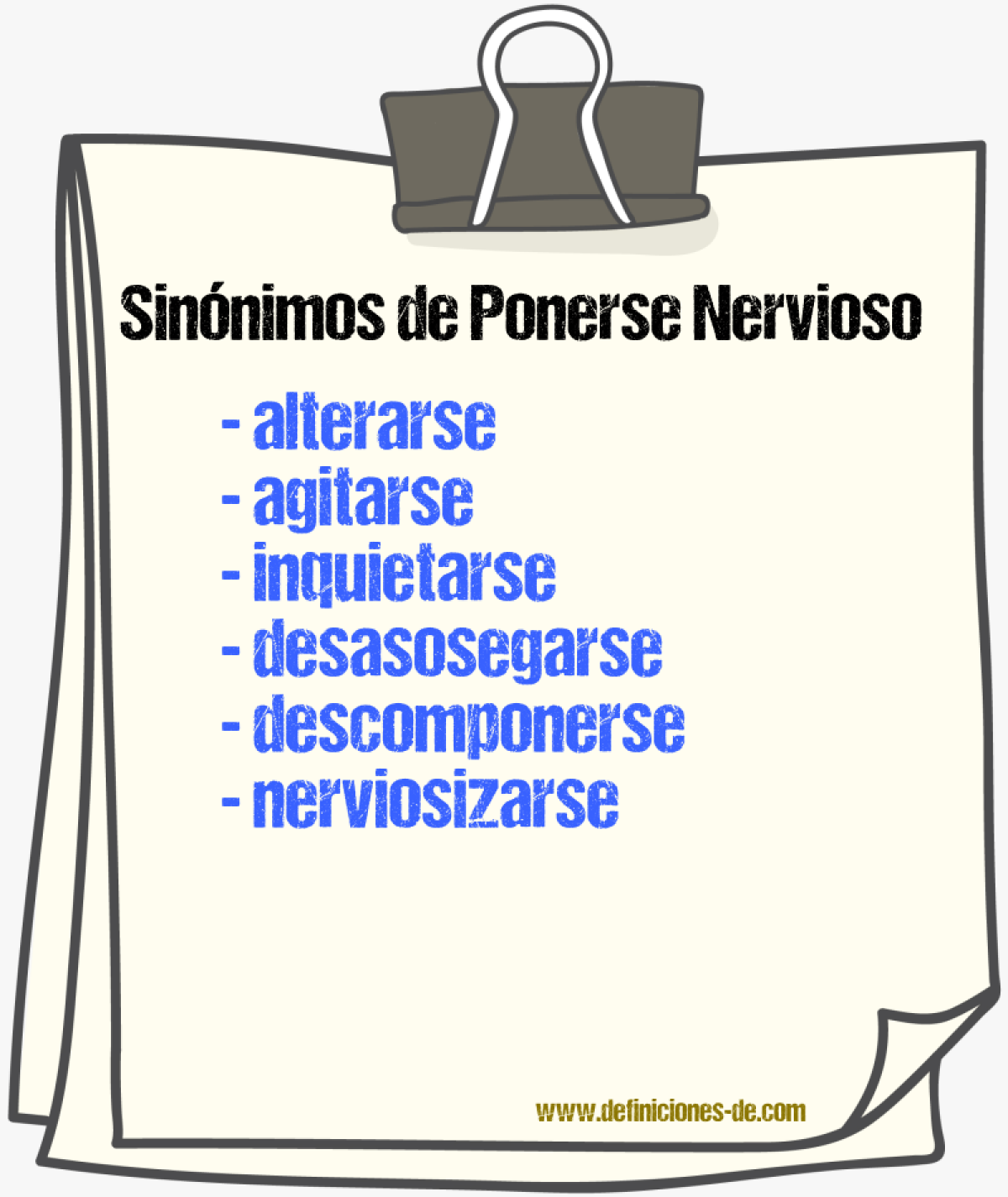 Sinónimos de ponerse nervioso