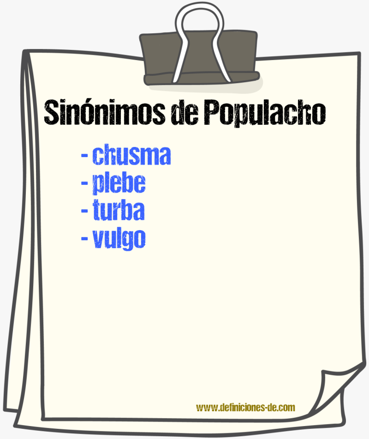 Sinónimos de populacho