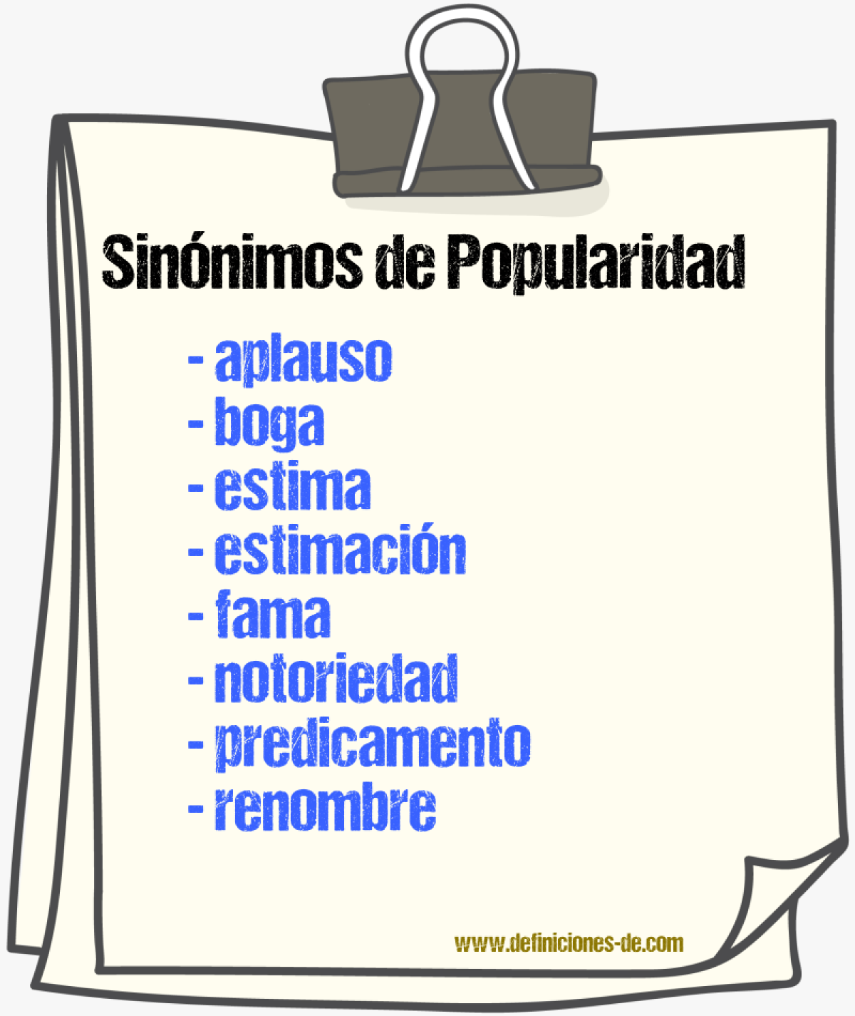 Sinnimos de popularidad