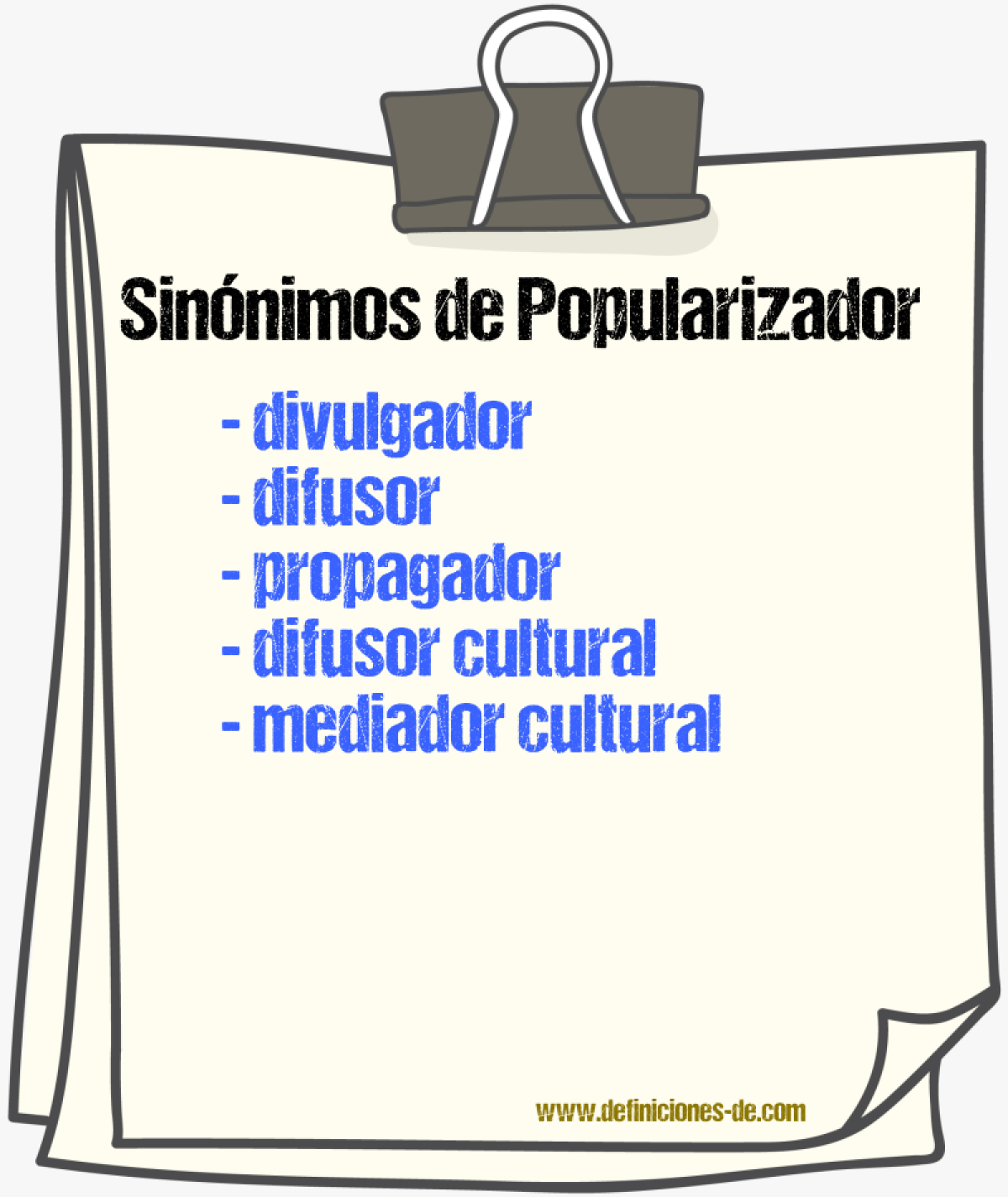 Sinónimos de popularizador