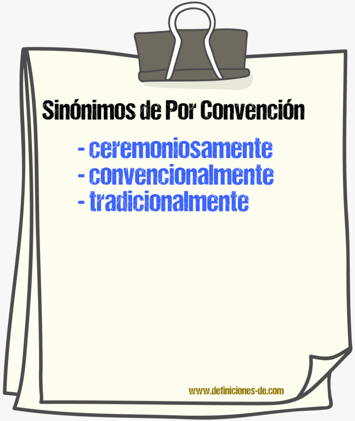 Sinnimos de por convencin