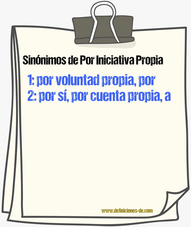 Sinónimos de por iniciativa propia