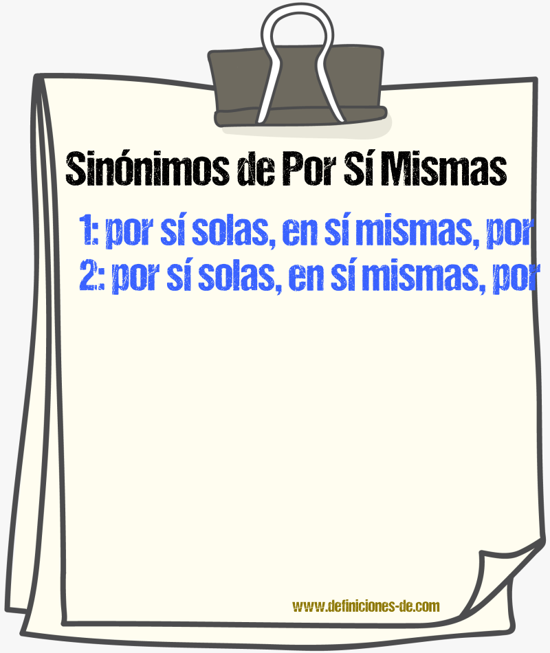 Sinónimos de por sí mismas
