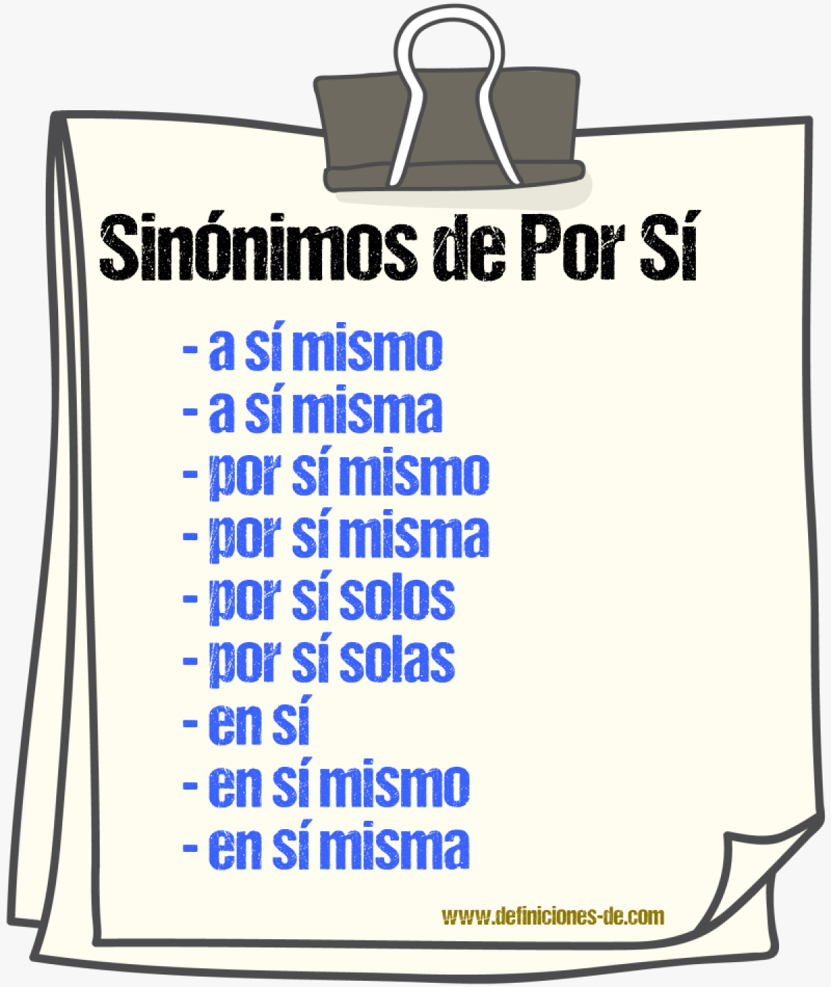 Sinónimos de por sí