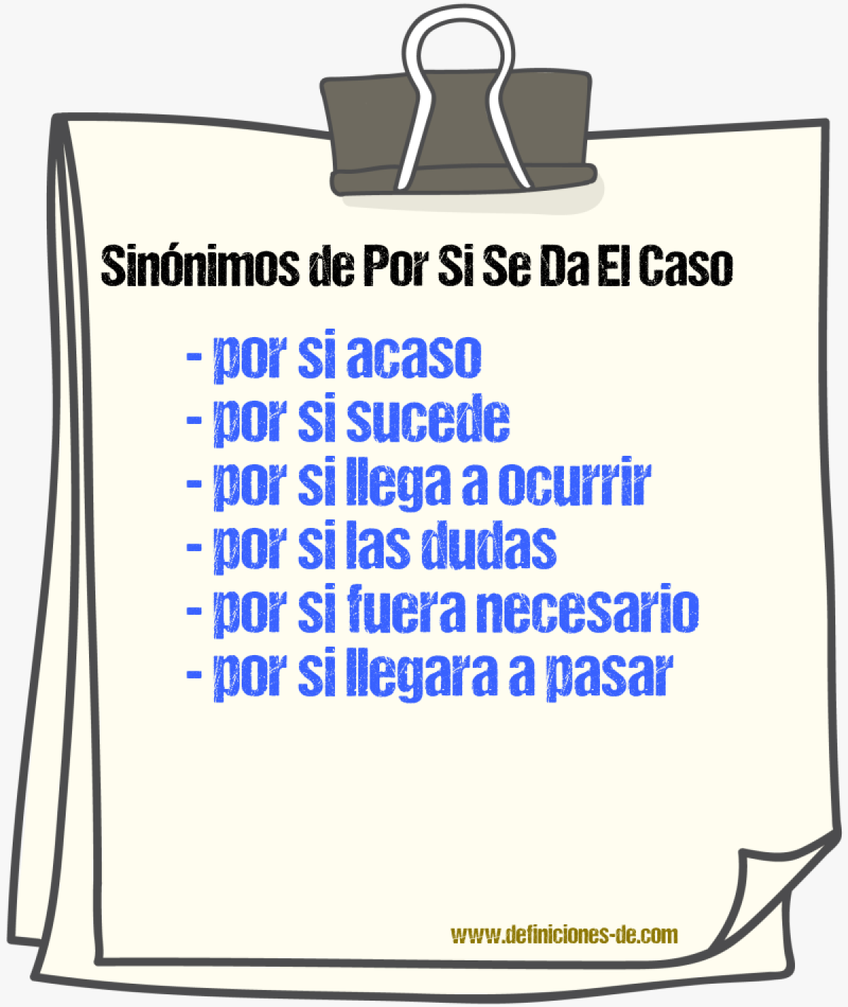 Sinónimos de por si se da el caso