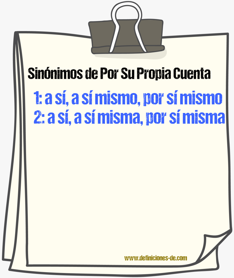 Sinónimos de por su propia cuenta