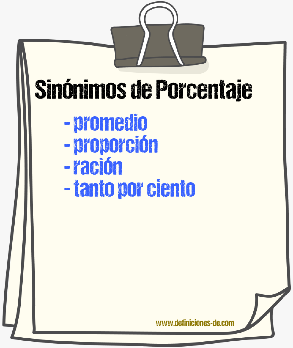 Sinnimos de porcentaje