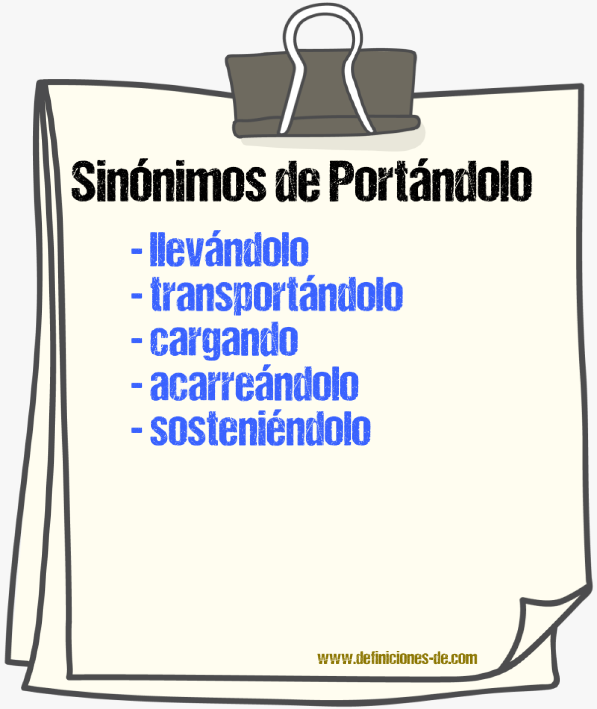 Sinónimos de portándolo