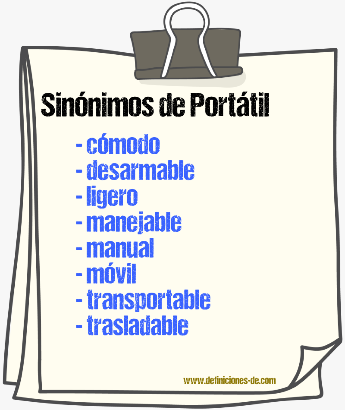 Sinnimos de porttil