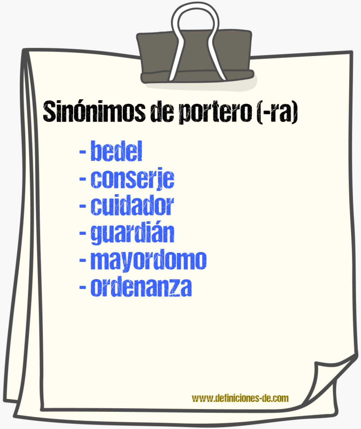 Sinnimos de portero