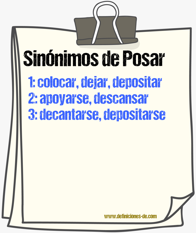 Sinnimos de posar