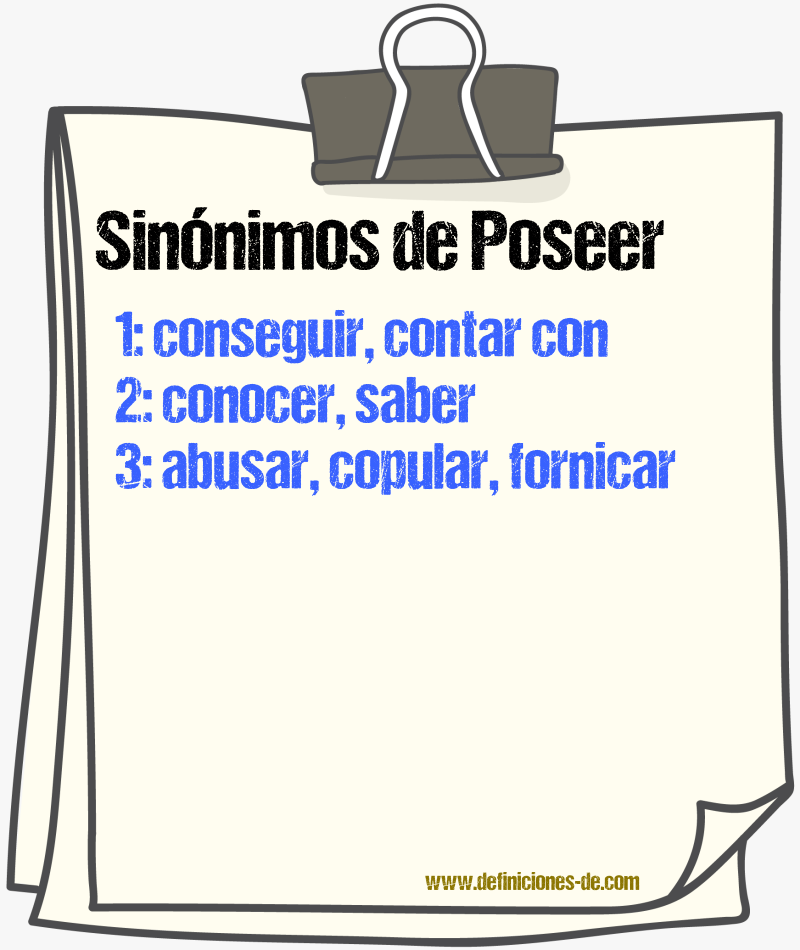 Sinnimos de poseer