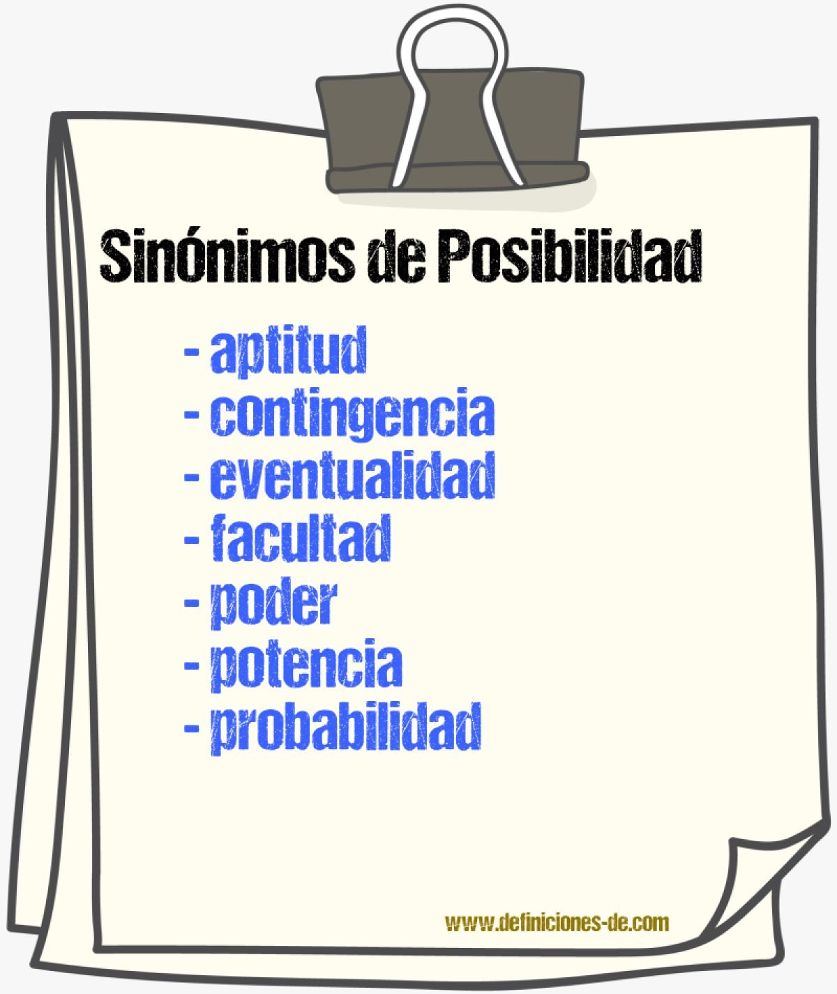 Sinnimos de posibilidad