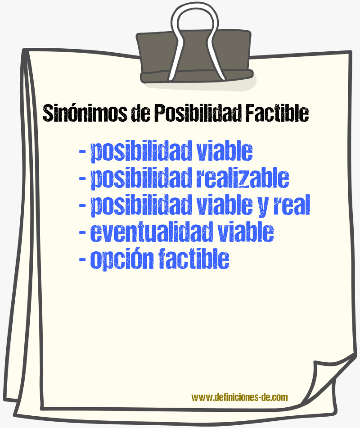 Sinónimos de posibilidad factible