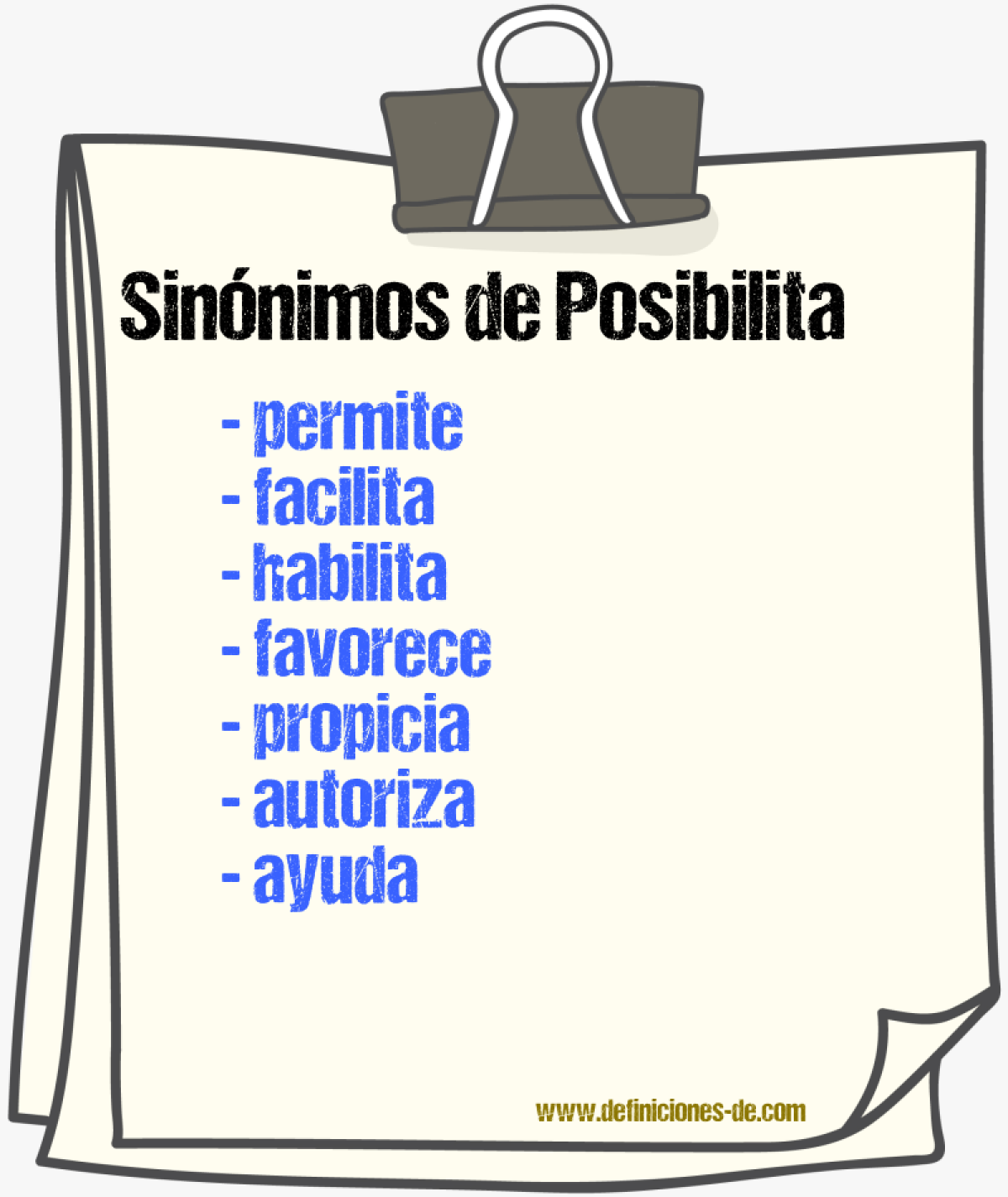 Sinónimos de posibilita