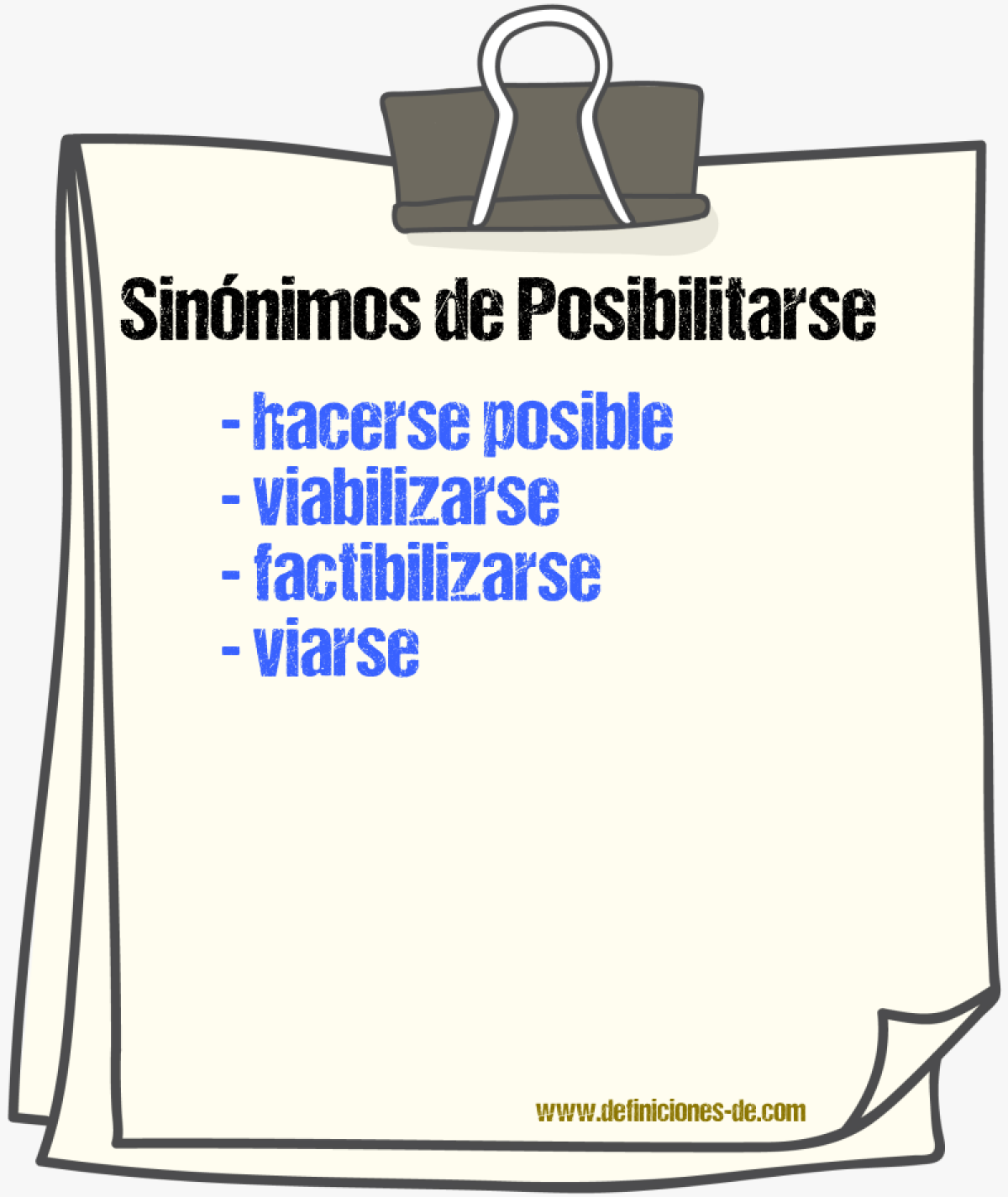 Sinónimos de posibilitarse