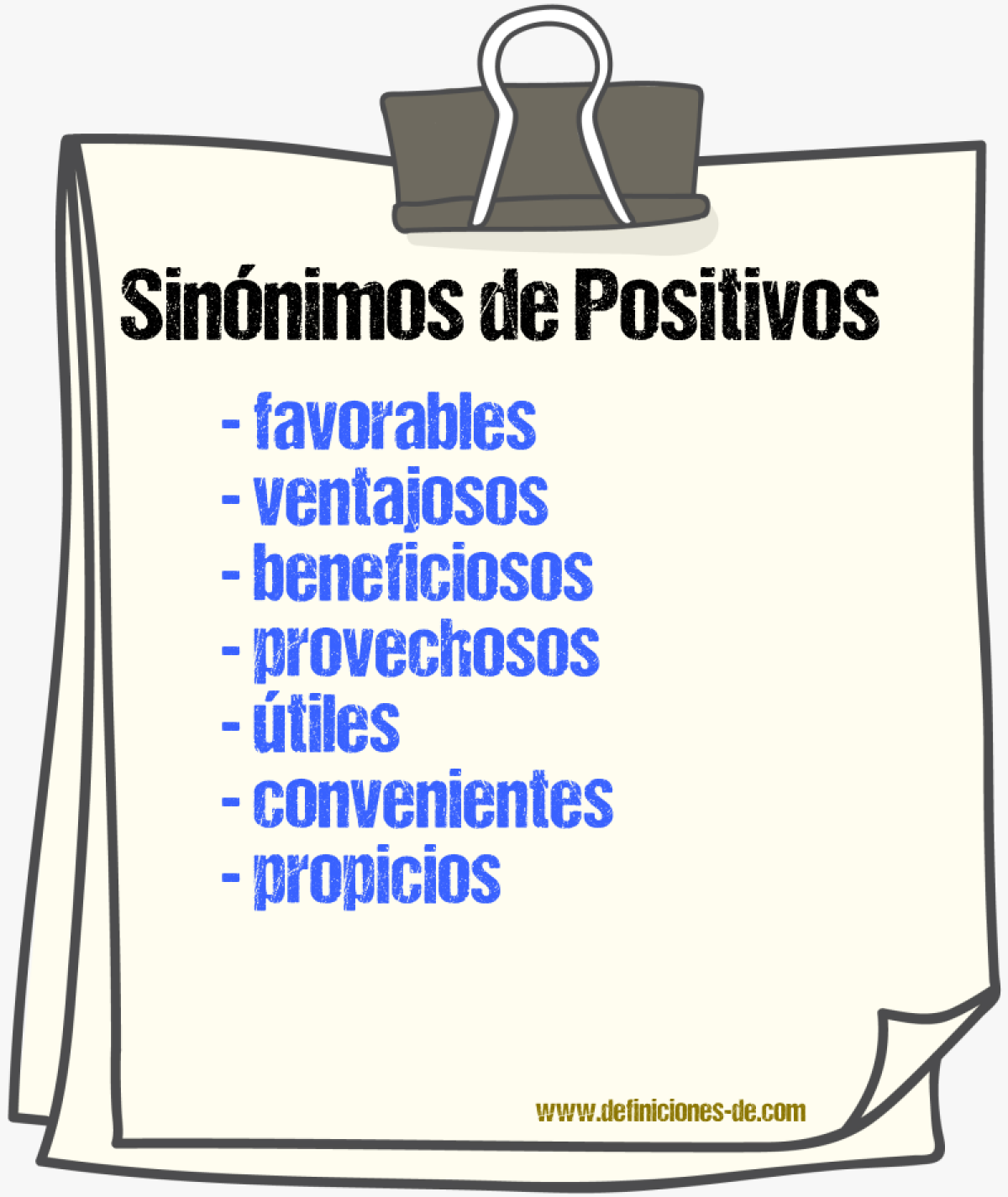 Sinónimos de positivos