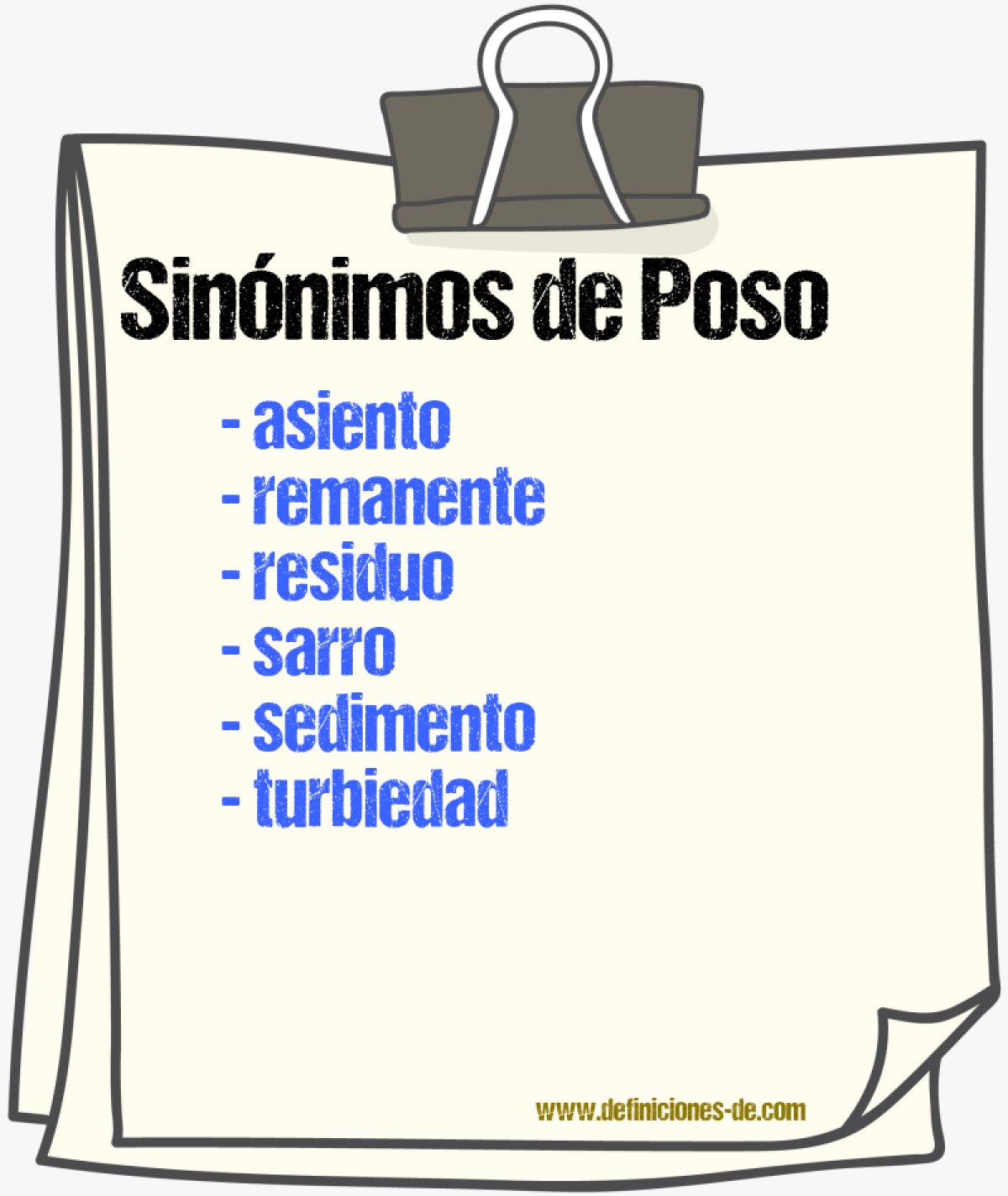 Sinnimos de poso